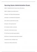Nursing Home Administration Exam