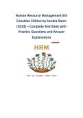 Test Bank for Human Resource Management&comma; 6th Canadian Edition by Sandra Steen