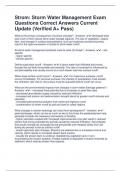 Strom&colon; Storm Water Management Exam Questions Correct Answers Current Update &lpar;Verified A&plus; Pass&rpar;