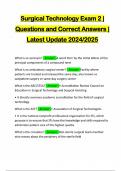 Surgical Technology Exam 2 &vert; Questions and Correct Answers &vert; Latest Update 2024&sol;2025