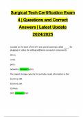 Surgical Tech Certification Exam 4 &vert; Questions and Correct Answers &vert; Latest Update 2024&sol;2025
