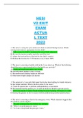 HESI  V2 EXIT  EXAM  ACTUA L TEXT  2022