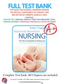 Test Bank For Maternal-Newborn Nursing The Critical Components of Nursing Care 3rd Edition by Roberta Durham&semi; Linda Chapman 9780803666542 Chapter 1-19 Complete Guide&period;