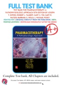 Test Bank For Pharmacotherapy: A Pathophysiologic Approach 10th Edition by Joseph T. DiPiro; Robert L. Talbert; Gary C. Yee; Gary R. Matzke; Barbara G. Wells; L. Michael Posey 9781259587481 Chapter 1-144 Complete Guide.