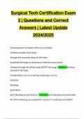 SURGICAL TECH&sol;ASSISTANT BUNDLED EXAMS&colon;&colon;&colon;&colon; QUESTIONS AND CORRECT ANSWERS &vert; LATEST UPDATE 2024&sol;2025