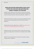 MARYLAND DRIVING IMPROVEMENT EXAM LATEST UPDATE THIS YEAR WITH 300 QUESTIONS AND CORRECT ANSWERS JUST RELEASED