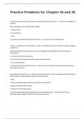 Practice Problems for Chapter 34 and 35 questions well answered