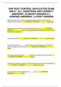 GHP PEST CONTROL APPLICATOR EXAM SM-47 &vert; ALL QUESTIONS AND CORRECT ANSWERS &vert; ALREADY GRADED A&plus; &vert; VERIFIED ANSWERS &vert; LATEST VERSION