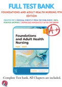 Test Banks For Foundations and Adult Health Nursing 9th Edition by Kim Cooper, Kelly Gosnell, 9780323812054,  Complete Guide