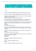 2024 NURSING ONCOLOGY EXAM 1 WITH 100&percnt; CORRECT ANSWERS