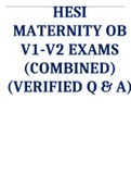 HESI MATERNITY OB V1-V2 EXAMS (COMBINED) (VERIFIED Q & A).