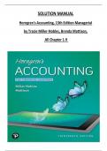 SOLUTION MANUAL Horngren's Accounting&comma; 13th Edition Managerial  by Tracie Miller-Nobles&comma; Brenda Mattison&comma; All Chapter 1-9 covered 