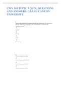 CWV 101 TOPIC 3 QUIZ. QUESTIONS AND ANSWERS. GRAND CANYON UNIVERSITY.
