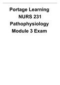  Portage Learning NURS 231 Pathophysiology Module 3 Exam 2022/2023