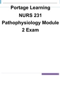 Portage Learning NURS 231 Pathophysiology Module 2 Exam 2022/2023