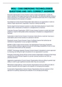 WGU - C850 EMERGING TECHNOLOGIES&vert;QUESTIONS ANS 100&percnt; CORRECT ANSWERS