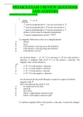 PHYSICS EXAM 3 REVIEW QUESTIONS AND ANSWERS