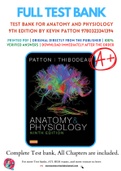 Test Bank For Anatomy and Physiology 9th Edition by Kevin Patton 9780323341394 Chapter 1-48 Complete Guide &period; 
