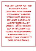 ATLS 10TH EDITION POST TEST EXAM WITH ACTUAL  QUESTIONS AND COMPLETE 100&percnt; CORRECT ANSWERS WITH VERIFIED AND WELL EXPLAINED  RATIONALES   ALREADY GRADED A&plus; BY EXPERTS  &vert; LATEST VERSION 2024 WITH GUARANTEED SUCCESS AFTER DOWNLOAD  ALREADY PASSED&excl;&excl;&excl;&excl;&excl;&excl;&excl; &lpar; PR