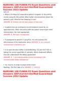 NURSING 106 FUNDA P2 Exam Questions and Answers 100%Correct/Verified Guaranteed Success 2022 Update