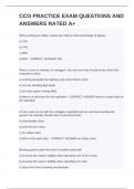 CCO PRACTICE EXAM QUESTIONS AND ANSWERS RATED A&plus; 
