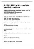 DC 308 2025 with complete verified solutions&period;
