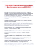 C100 WGU Objective Assessment Exam Questions And Answers 2022&sol;2023