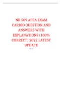 NR 509 CARDIO EXAM QUESTION AND ANSWERS WITH EXPLANATIONS (100% CORRECT) 2022 LATEST UPDATE