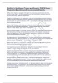 Certified in Healthcare Privacy and Security &lpar;CHPS&rpar; Exam Preparation Questions and Answers-Latest Update&period;