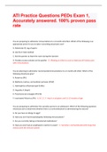 ATI Practice Questions PEDs Exam 1&comma; Accurately answered&period; 100&percnt; proven pass rate