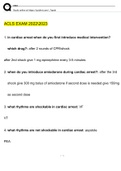 ACLS  EXAM COMPLETE questions and answers 2022/2023