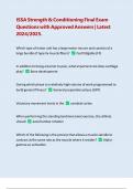 ISSA Strength & Conditioning Final Exam Questions with Approved Answers &vert; Latest 2024&sol;2025&period;  