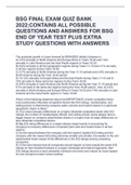 BSG FINAL EXAM QUIZ BANK 2022;CONTAINS ALL POSSIBLE QUESTIONS AND ANSWERS FOR BSG END OF YEAR TEST PLUS EXTRA STUDY QUESTIONS WITH ANSWERS