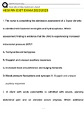 HESI RN Exit Exam 2022 Questions and Answers &lpar;Verified Answers&rpar;