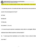 HESI RN EXIT Exam Questions and Answers GRADED A