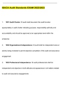 ISACA Audit Standards Exam Test Questions and Answers &lpar;2022&sol;2023&rpar; &lpar;Verified Answers&rpar;
