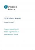 Pearson Edexcel Level 3  GCE In English Literature  &lpar;9ET0&rpar; Paper 1 Drama  mark scheme  June 2024