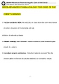 NR566-Advanced Pharmacology for Care of the Family Test Questions and Answers (2022/2023) (Verified Answers)