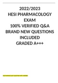 2022/2023 HESI PHARMACOLOGY EXAM 100% VERIFIED Q&A BRAND NEW QUESTIONS INCLUDED GRADED A+++