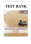 TEST BANK FOR STARTING OUT WITH PYTHON [GLOBAL EDITION] BY TONY GADDIS