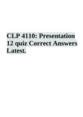 CLP 4110: Presentation 12 quiz Correct Answers Latest