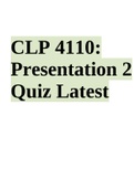 CLP 4110: Presentation 2 Quiz Latest