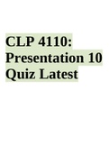 CLP 4110: Presentation 10 Quiz Latest