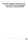 NUR 2392 / NUR2392: Multidimensional Care II / MDC 2 Exam 2 (2021/2022) Rasmussen College.VERIFIED