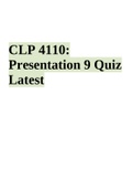 CLP 4110: Presentation 9 Quiz Latest