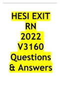 HESI EXIT RN 2022 V3 160 Questions & Answers GRADED A