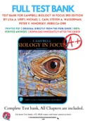 Test Bank For Campbell Biology in Focus 3rd Edition by Lisa A. Urry; Michael L. Cain; Steven A. Wasserman; Peter V. Minorsky; Rebecca Orr 9780134710679 Chapter 1- 43 Complete Guide .