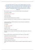 COLORADO MENTAL HEALTH JURISPUDENCE EXAM  2024&sol;2025 &vert; ACTUAL EXAM QUESTIONS WITH DETAILED  ANSWERS WITH RATIONALES AND A STUDY GUIDE &vert;  EXPERT VERIFIED FOR GUARANTEED PASS &vert; LATEST  UPDATE 