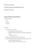 UCSB ECON 189 Business Law and Ethics: Chapter 28 Class Notes