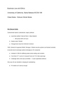 UCSB ECON 189 Business Law and Ethics: Dotcom Article Class Notes